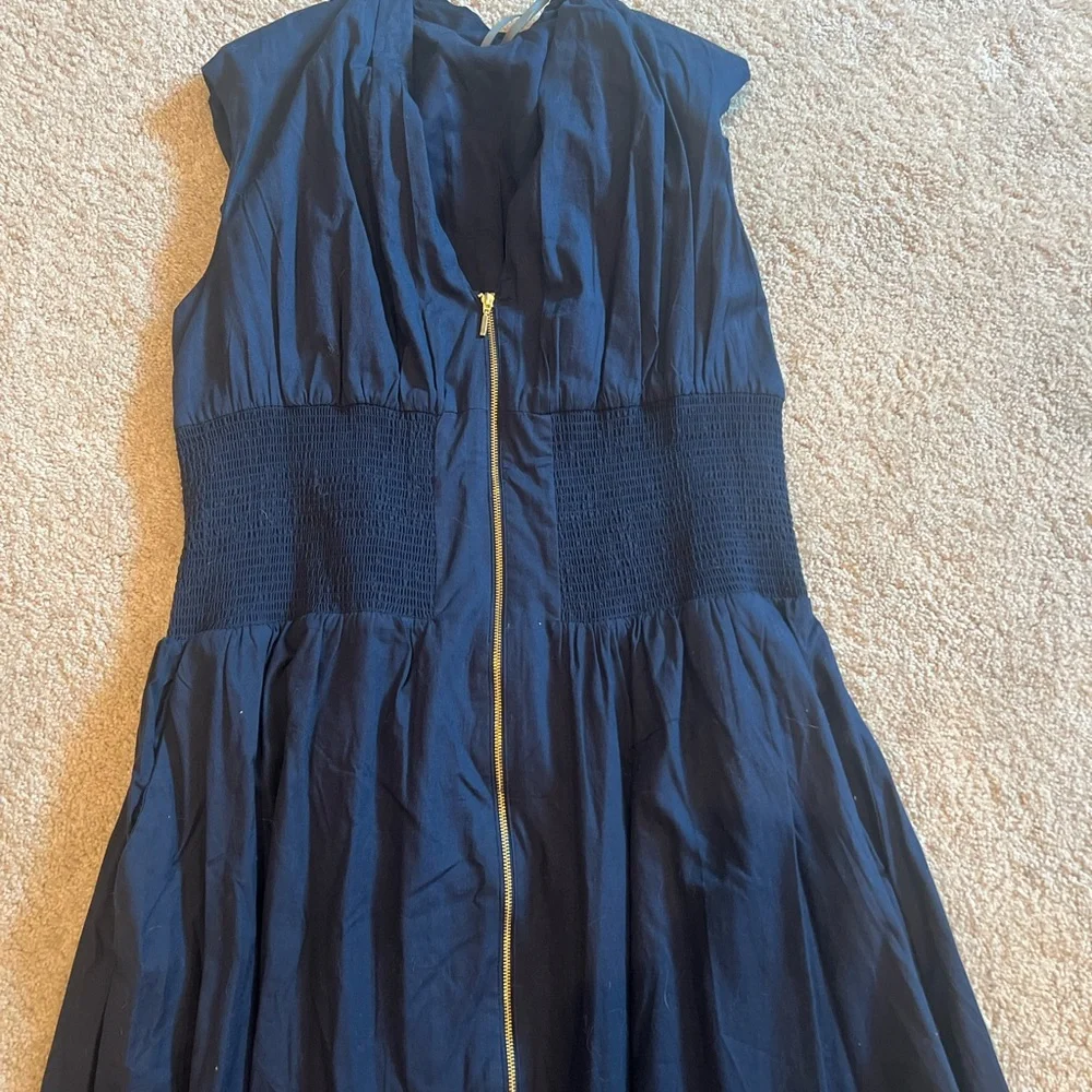 Anthropologie Dark Blue Midi Dress - Picture 3 of 7